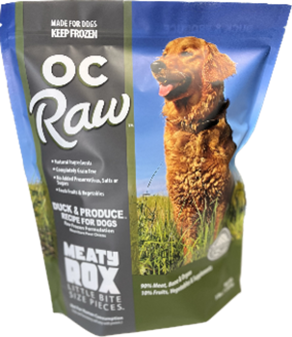 3lb OC Raw Duck & Produce MEATY ROX - Dog/Cat Supplements